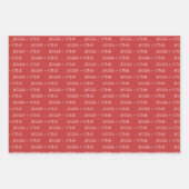 Personalisierte und rote und weiße Namen und Initi Geschenkpapier Set (Vorderseite)