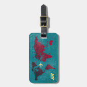 Personalisierte und stilvolle Weltkarte Gepäckanhänger (Vorderseite vertikal)