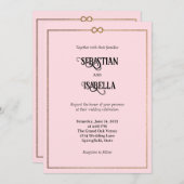 Personalisierte Unendlichkeit Liebe Rosa Hochzeit  Einladung (Vorne/Hinten)