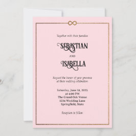 Personalisierte Unendlichkeit Liebe Rosa Hochzeit Einladung