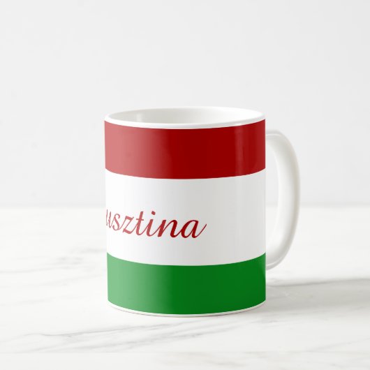 Personalisierte ungarische Flagge Kaffeetasse (VorderseiteRechts)