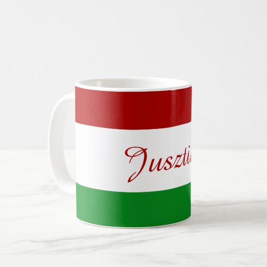 Personalisierte ungarische Flagge Kaffeetasse (Vorderseite Links)