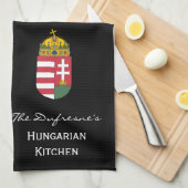 Personalisierte Ungarische Küche mit Wappen Küchentuch (Viertel Falte)