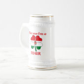 Personalisierte ungarische küssen mich, den ich bierglas (Vorderseite Links)