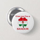 Personalisierte ungarische küssen mich, den ich button (Vorne & Hinten)