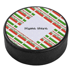 Personalisierte Ungarn-Flagge gekachelt Eishockey Puck