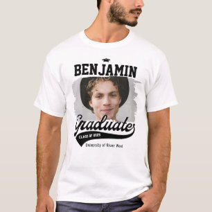 Personalisierte Uni Graduate Foto Abschluss T-Shirt