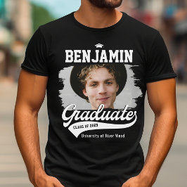 Personalisierte Uni Graduate Foto Abschluss T-Shirt