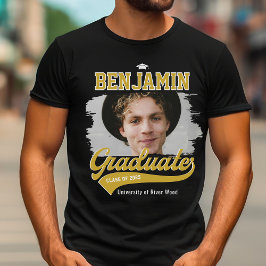 Personalisierte Uni Graduate Foto Abschluss T-Shirt