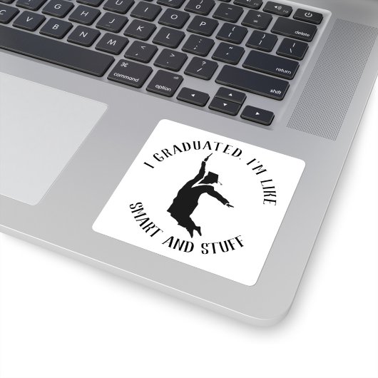 Personalisierte Uni Graduate Gag Abschluss Quadratischer Aufkleber