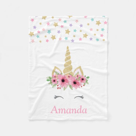 Personalisierte Unicorn-Fleece-Decke Fleecedecke (Vorderseite)