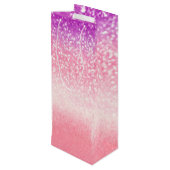 Personalisierte Unicorn Ombre Geschenktüte Für Weinflaschen (Rückseite Schrägansicht)