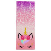 Personalisierte Unicorn Ombre Geschenktüte Für Weinflaschen (Vorderseite)