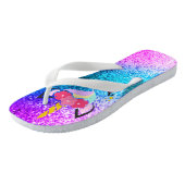 Personalisierte Unicorn Ombre Glitte Badesandalen (Schrägansicht)