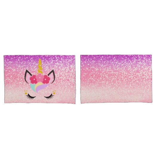 Personalisierte Unicorn Ombre Kissenbezug (Vorderseite-Set)