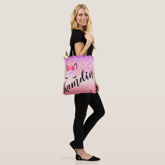 Personalisierte Unicorn Ombre Tasche (Am Model)