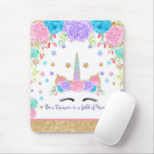Personalisierte Unicornwatercolor-Blume Mousepad (Mit Mouse)