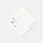 Personalisierte Unique Calligraphy Mr. & Mrs. Wedd Serviette (Ecke)