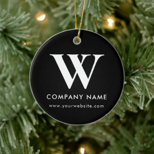 Personalisierte Unternehmens-Monogramm-Logo-Websit Keramik Ornament