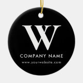 Personalisierte Unternehmens-Monogramm-Logo-Websit Keramik Ornament (Vorne)