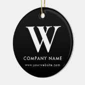 Personalisierte Unternehmens-Monogramm-Logo-Websit Keramik Ornament (Links)