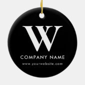 Personalisierte Unternehmens-Monogramm-Logo-Websit Keramik Ornament (Hinten)