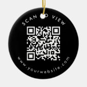 Personalisierte Unternehmens-QR-Code-Website Weihn Keramik Ornament (Vorne)