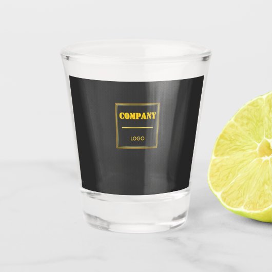 Personalisierte Unternehmens-Schwarz-Moderne-Indiv Schnapsglas (Vorderseite)