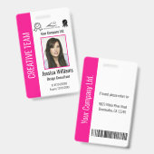 Personalisierte Unternehmensmitarbeiter-ID in Hell Ausweis (Vorder- & Rückseite)