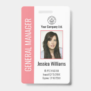 Personalisierte Unternehmensmitarbeiter-Pink-ID Ausweis