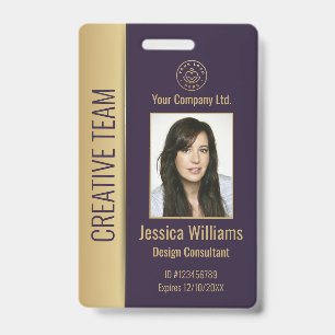 Personalisierte Unternehmensmitarbeiter-Purple-ID Ausweis