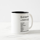 Personalisierte Unternehmerernährungsdaten Zweifarbige Tasse (VorderseiteRechts)