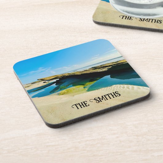 Personalisierte Untersetzer der Strandszene (Linke Seite)