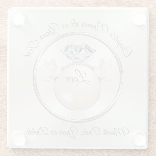 Personalisierte Untersetzer Gastgeschenke Hochzeit (Rückseite)