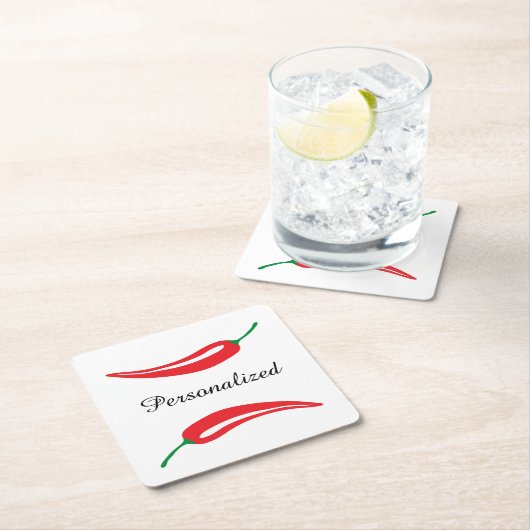 Personalisierte Untersetzer mit rotem Chili (Vor Ort)
