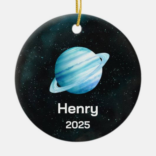 Personalisierte Uranschmuck, Sonnensystem, Planet Keramik Ornament (Vorne)