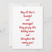 Personalisierte Urlaubskarte Feiertagskarte (Rückseite)