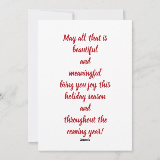 Personalisierte Urlaubskarte Feiertagskarte (Rückseite)