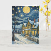 Personalisierte Urlaubskarte Starry Night Art Them Karte (Gelbe Blume)