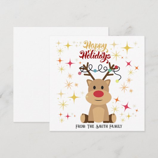 PERSONALISIERTE URLAUBSKARTEN (REINDEER) (Vorne/Hinten)