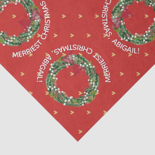 Personalisierte Urlaubskünste & Goldene Herzen Seidenpapier (Ausschnitt)