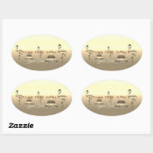 Personalisierte Urlaubssaison Vibe Ovaler Aufkleber (Blatt)