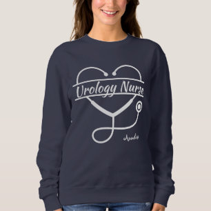 Personalisierte Urologie Herz und Stethoskop Sweatshirt
