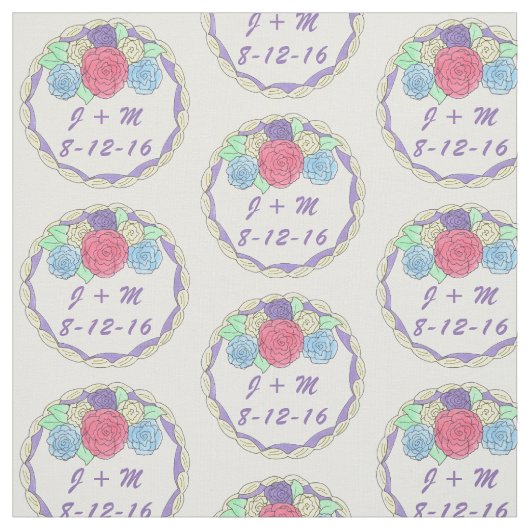 Personalisierte Ursprünge Datum Blumenkuchen Stoff (Muster)