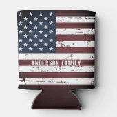 Personalisierte US-amerikanische Flagge Patriotic Dosenkühler (Rückseite)