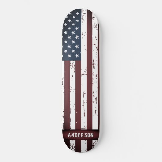 Personalisierte US Flagge - amerikanische Flagge Skateboard (Vorderseite)