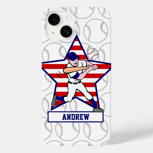 Personalisierte US Flagge Baseball Batter v1 Case-Mate iPhone Hülle (Rückseite)