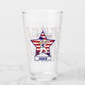 Personalisierte US Flagge Baseball Batter v1 Glas (Rückseite)