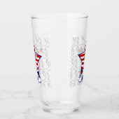 Personalisierte US Flagge Baseball Batter v1 Glas (Links)