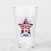 Personalisierte US Flagge Baseball Batter v1 Glas (Vorderseite)